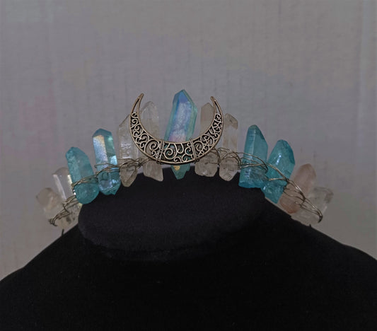 Handmade Quartz Moon Tiara