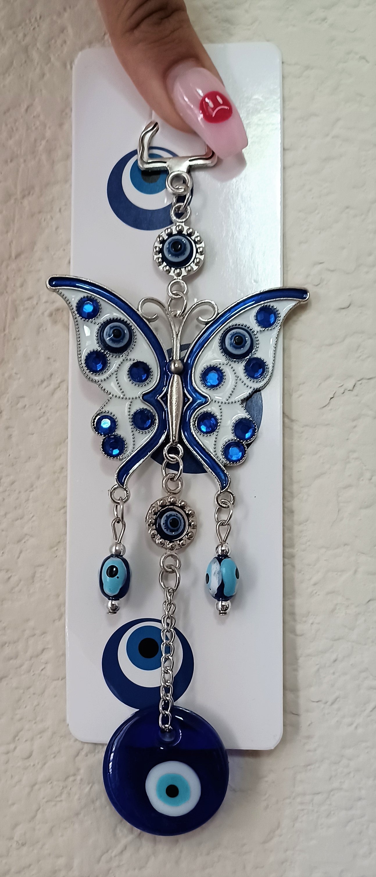 White ButterFly Evil Eye Decor