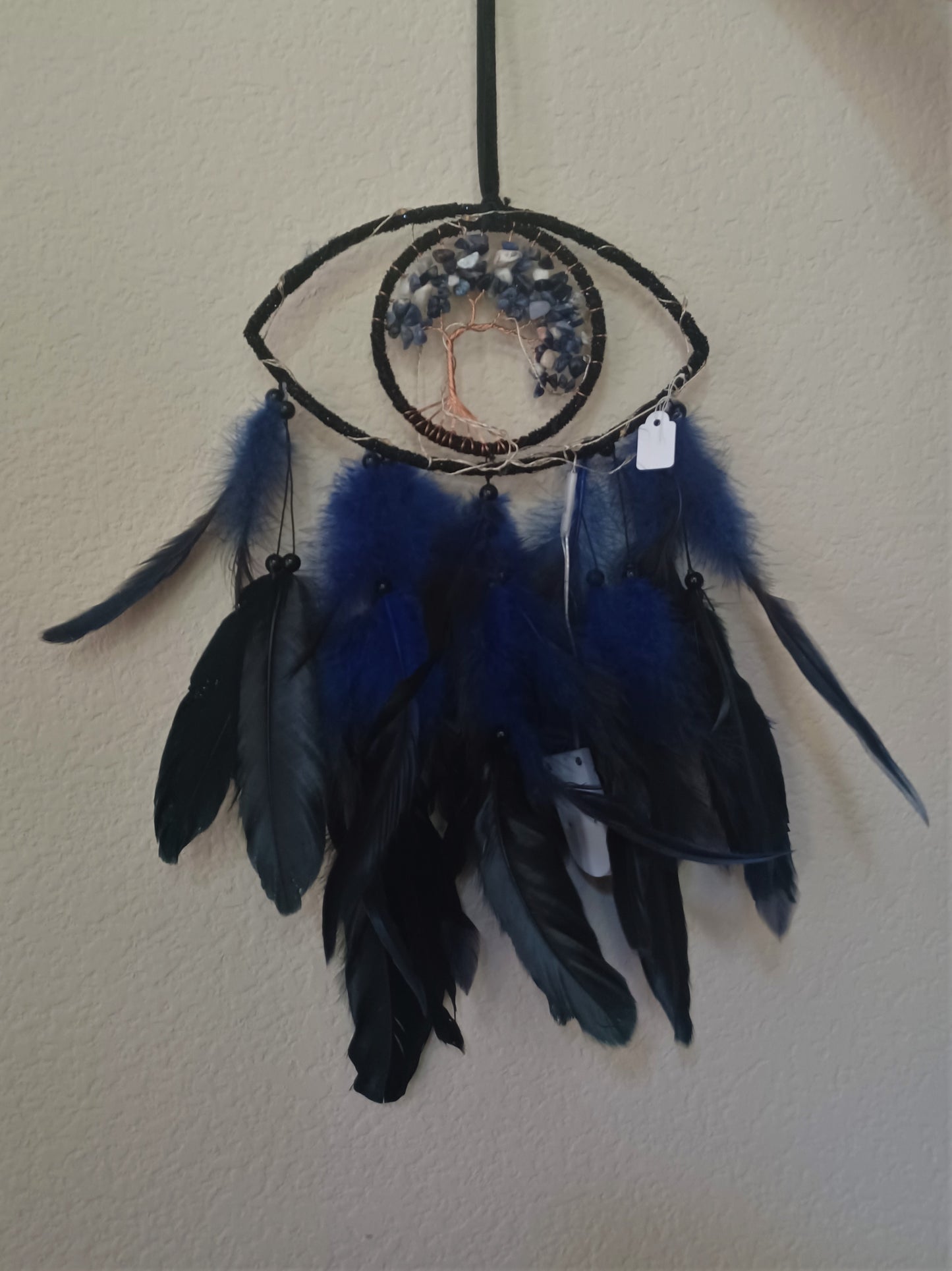 Blue Evil Eye Dream Catcher With Fairy Lights