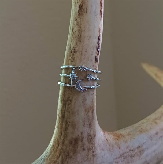 Silver Starry Night Ring