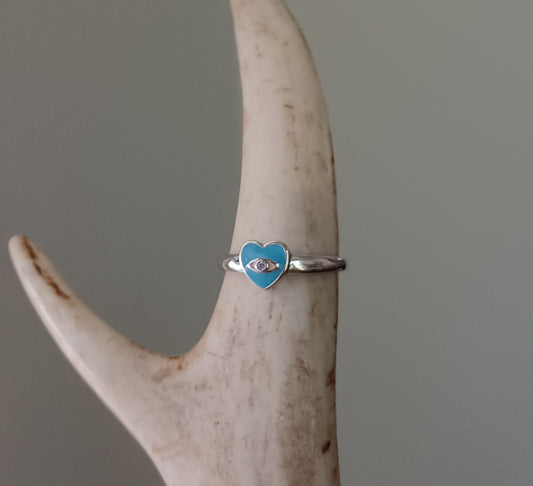 Heart Evil Eye Ring