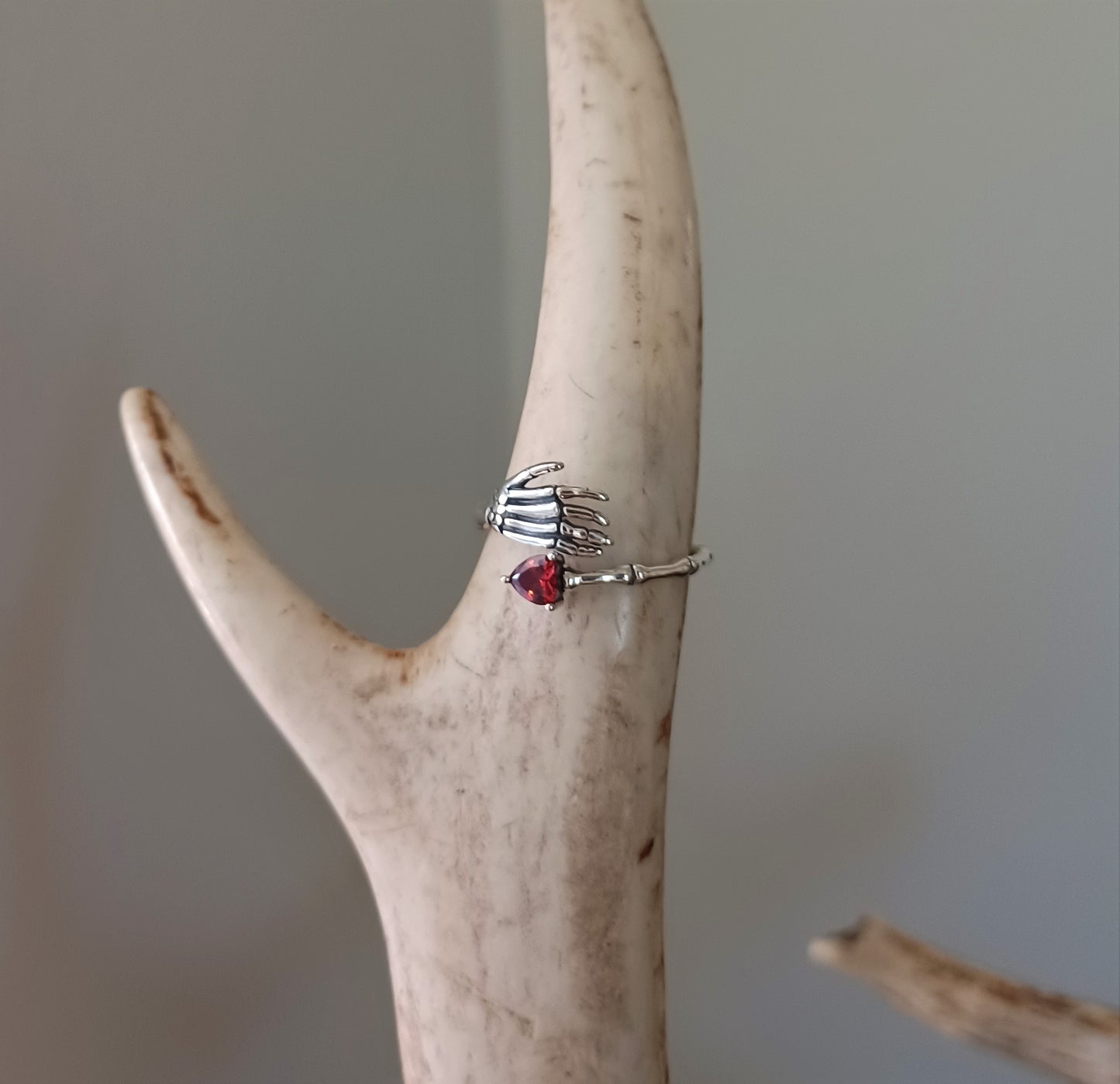 Silver Skeleton Hand Ring