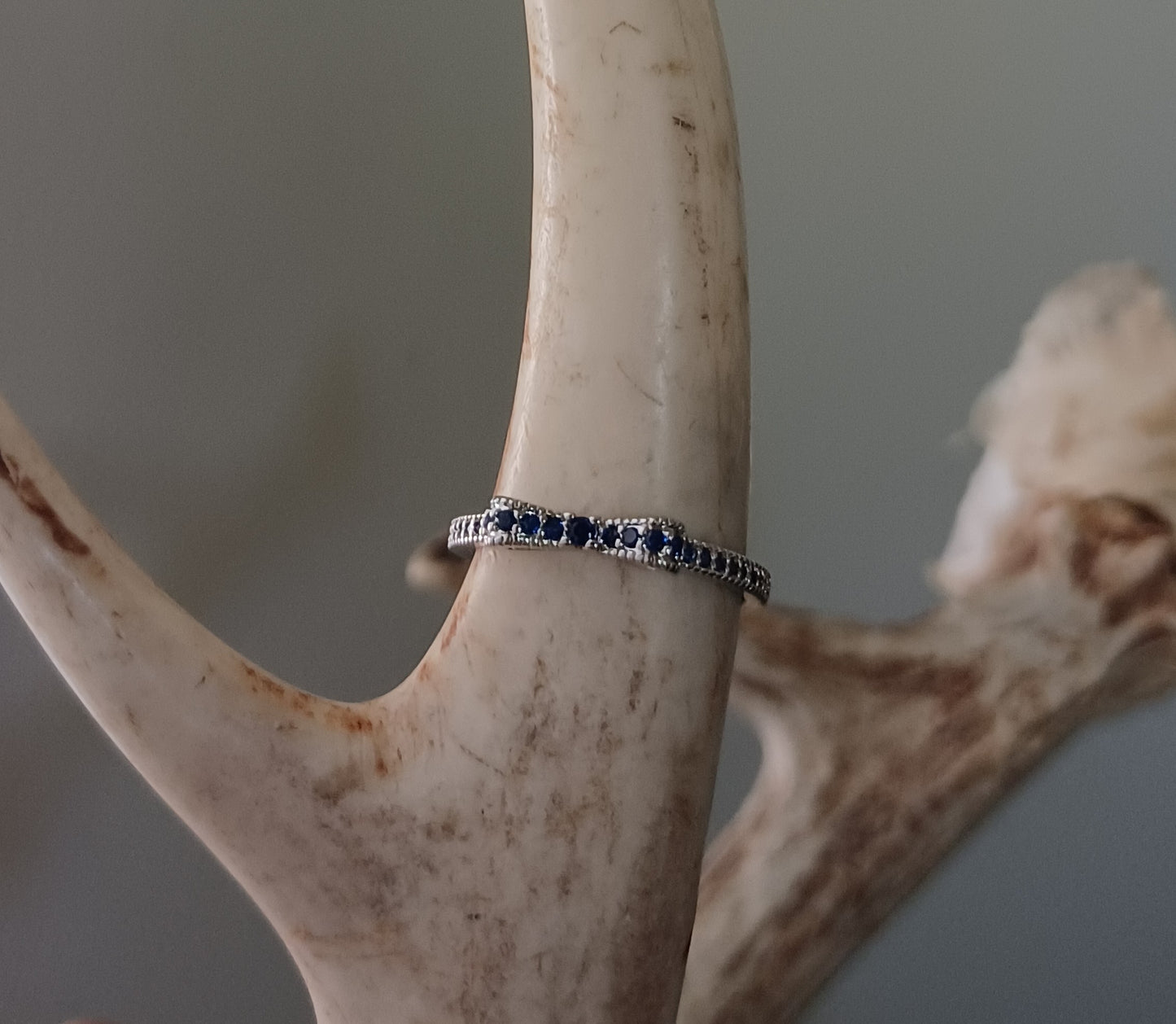 Blue Bow Silver Ring