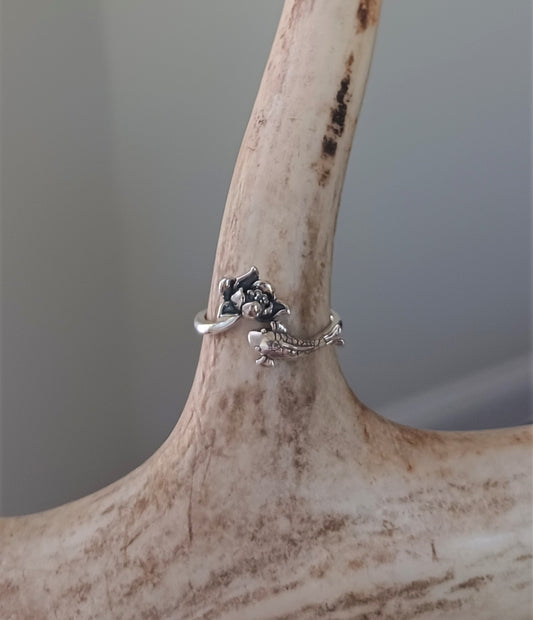 Koi and Lotus Silver Ring