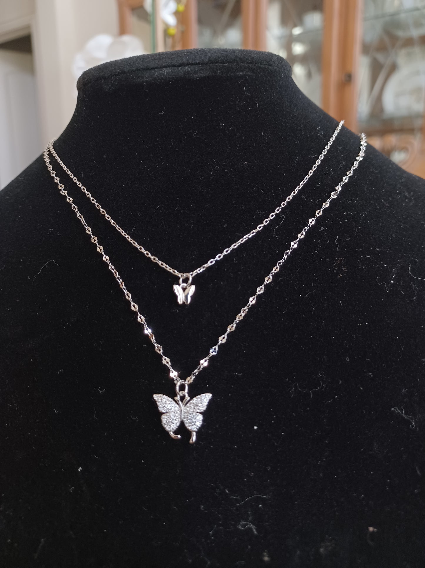 Double Layer Butterfly Necklace