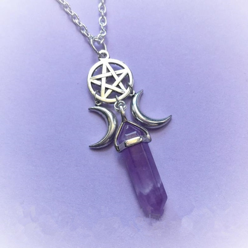 Triple Goddess Crystal Necklace