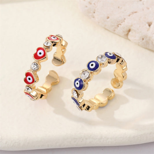 Red, Blue Evil Eyes Rings