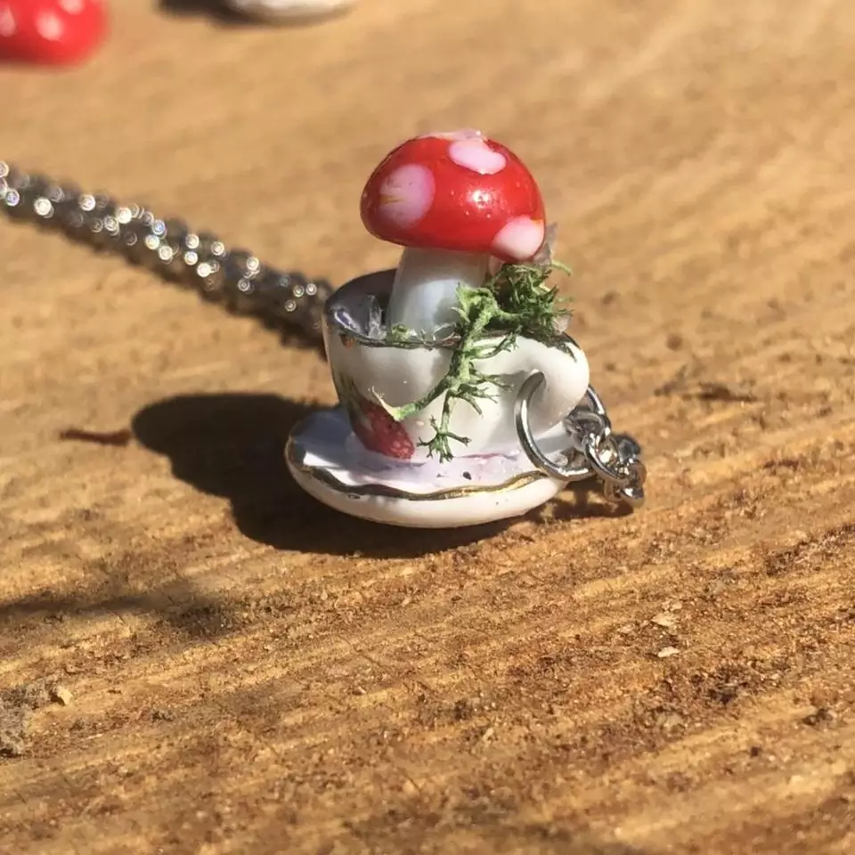 Mushroom Cup Necklace