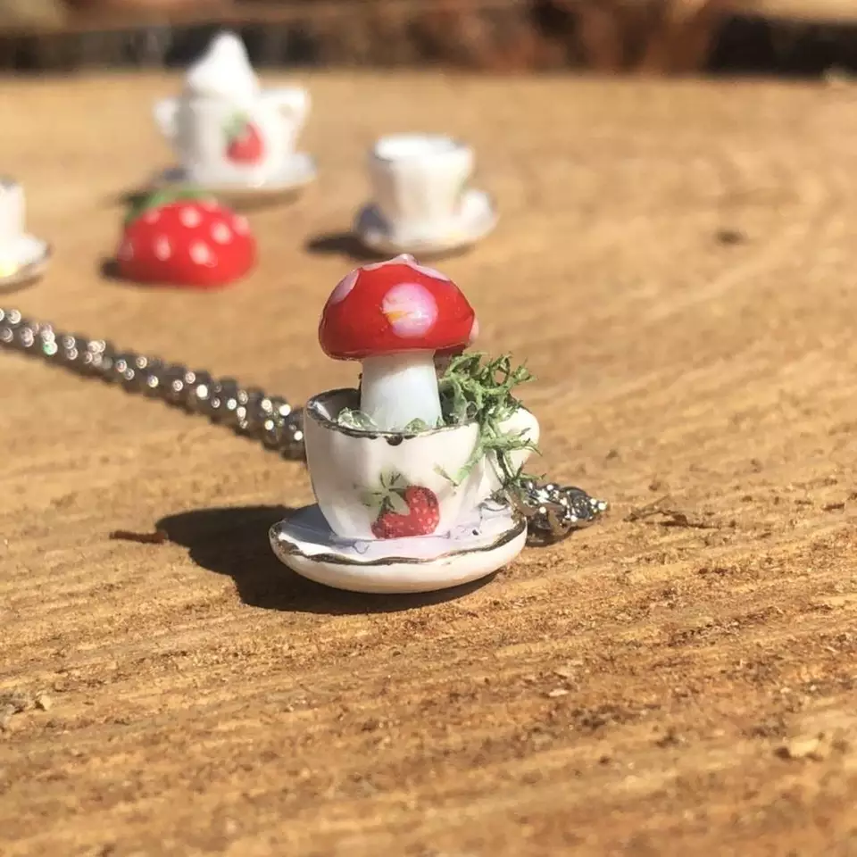 Mushroom Cup Necklace