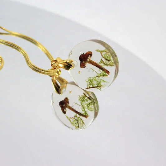 Mushroom Terrarium Necklace